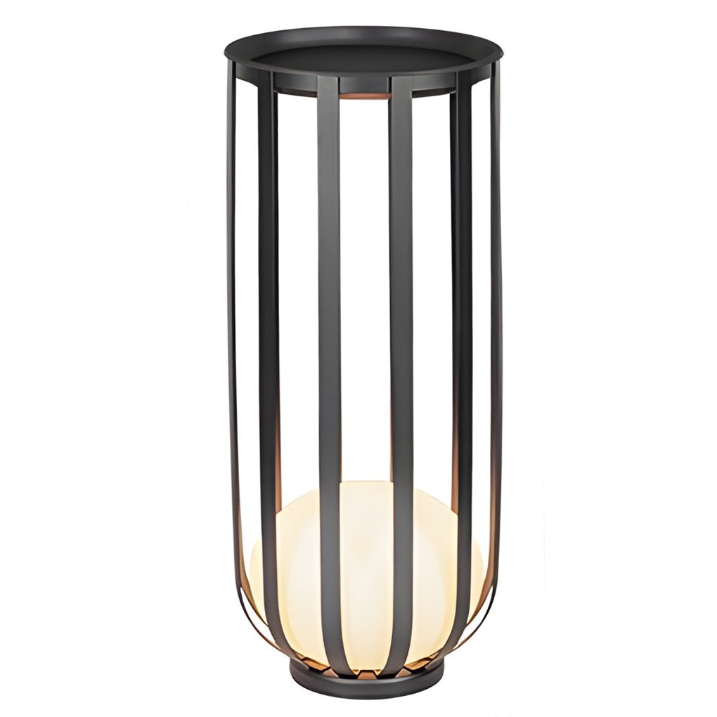 Industrial Solar Outdoor Led Floor Lantern Lamp With Tray