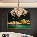 French Art Glass Chandelier with Elegant Hardware, 12 or 18 Lights