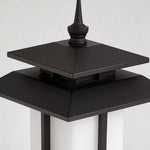 Modern Outdoor Pillar Light in Black Aluminum with Clear Glass Shade
