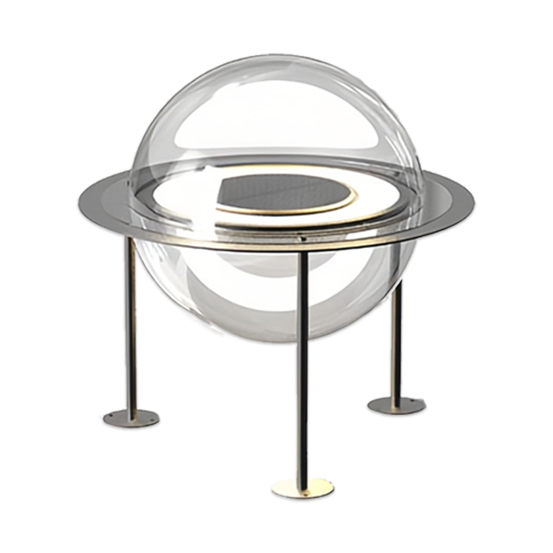 Solar Globe Pillar Light in Stainless Steel for Gate and Garden