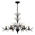 Lumière Cascade Crystal Candle Chandelier with LED Candelabra Bulbs