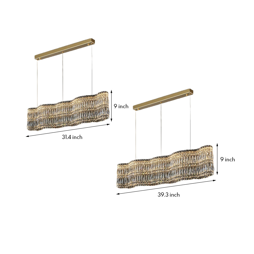 Modern Crystal Chandelier with LED Lighting, Stainless Steel Frame, Dimmable