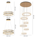 Aurelia Crystal Chandelier – Layered Gold Aluminum & LED Hanging Light