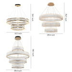 Aurelia Crystal Chandelier – Layered Gold Aluminum & LED Hanging Light