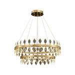 Italian Crystal Chandelier with Gold Iron Frame, Adjustable Hanging
