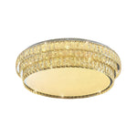 Crystal Flush Mount Ceiling Light with Chrome Frame and LED Illumination