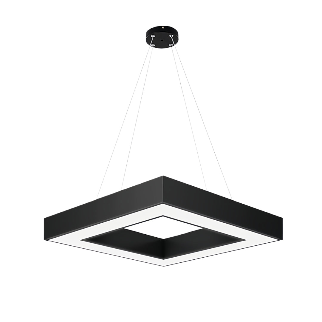 Modern Black Multi-Diamond LED Chandelier with Adjustable Hanging Chain
