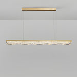 Aurelia Linear Gold Pendant Light with Crystal Resin Shade