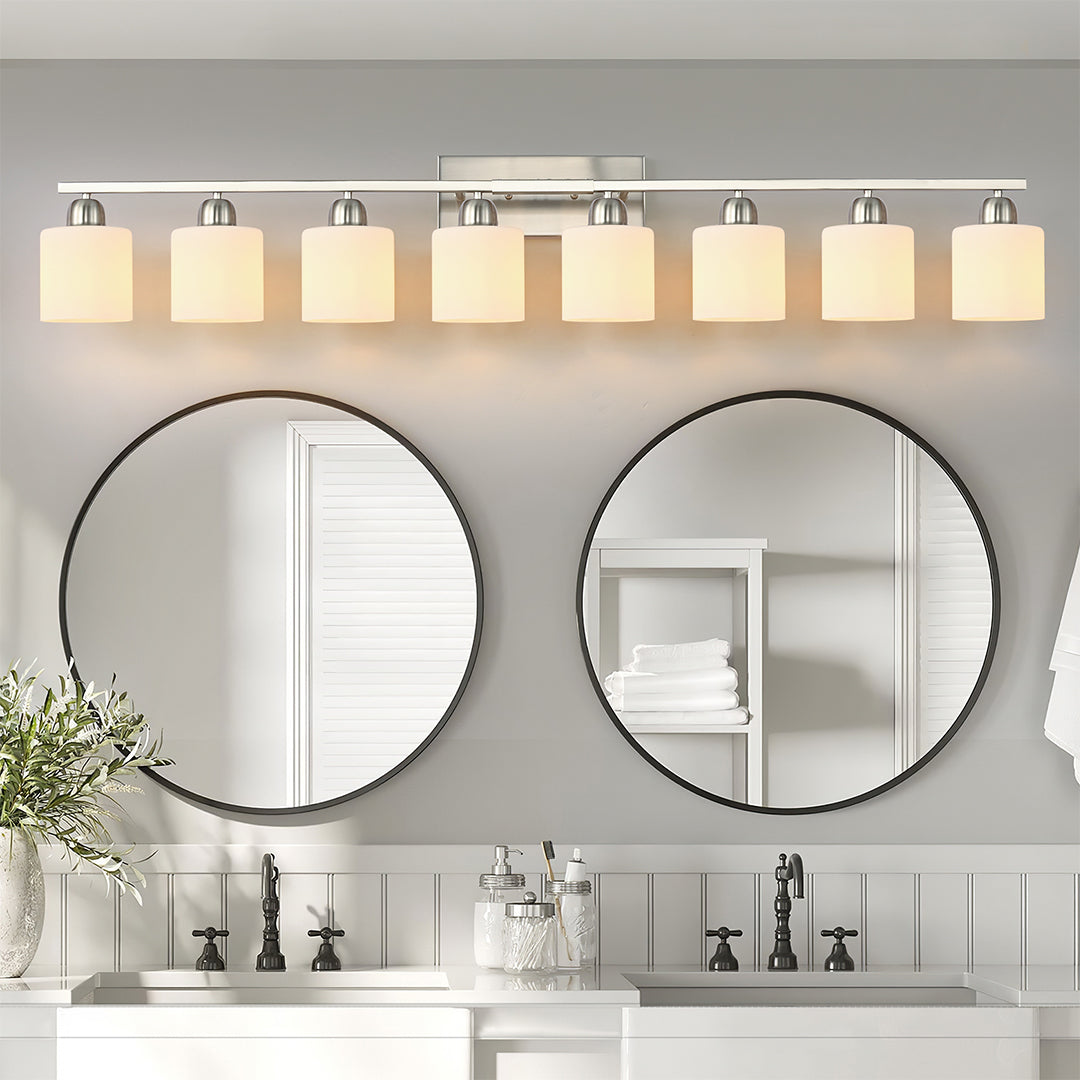 Modern Minimalist Vanity Light for Bathroom Mirror with Glass Shades