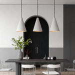 Nordic Plaster Pendant Light with Adjustable Chain, White LED Ceiling Lamp