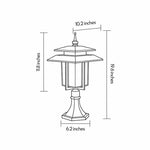 Modern Outdoor Pillar Light in Black Aluminum with Clear Glass Shade