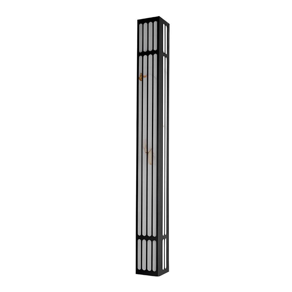Modern Outdoor Wall Sconce with Marble Shade in Stainless Steel