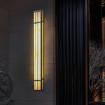 Modern Outdoor Wall Sconce with Marble Shade in Stainless Steel