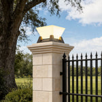 Modern Outdoor Pillar Light in Black Stainless Steel with Warm White LED