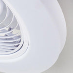 Modern Flush Mount Bladeless Enclosed Ceiling Fan With Round Bright Led Lighting And Remote