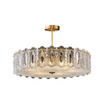 French Copper Semi Flush Mount Ceiling Light with Clear Glass Shade