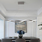 Interwoven Waves LED Pendant Light – Modern Gold Linear Chandelier for Kitchen Island