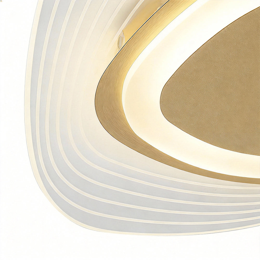 Geometric Triangle LED Ceiling Light in Gold Finish