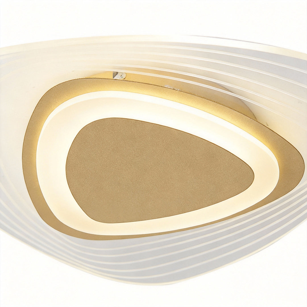 Geometric Triangle LED Ceiling Light in Gold Finish