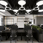 Aurelia Geometric LED Chandelier in Black Metal