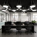 Aurelia Geometric LED Chandelier in Black Metal