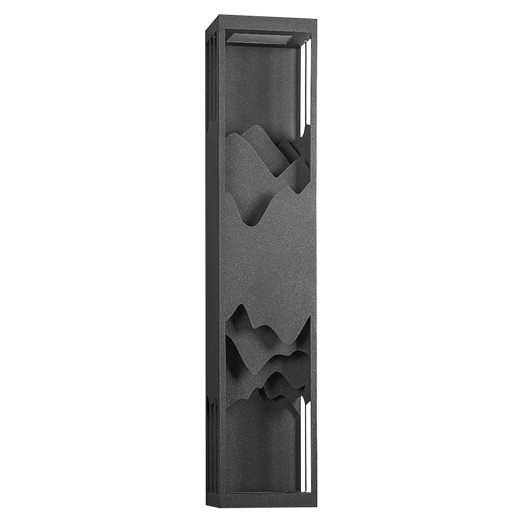 Mountain Scenery LED Wall Sconce – Waterproof Outdoor Lighting in Black