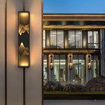 Mountain Scenery LED Wall Sconce – Waterproof Outdoor Lighting in Black