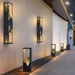 Mountain Scenery LED Wall Sconce – Waterproof Outdoor Lighting in Black