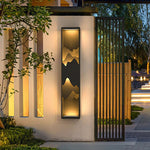 Mountain Scenery LED Wall Sconce – Waterproof Outdoor Lighting in Black