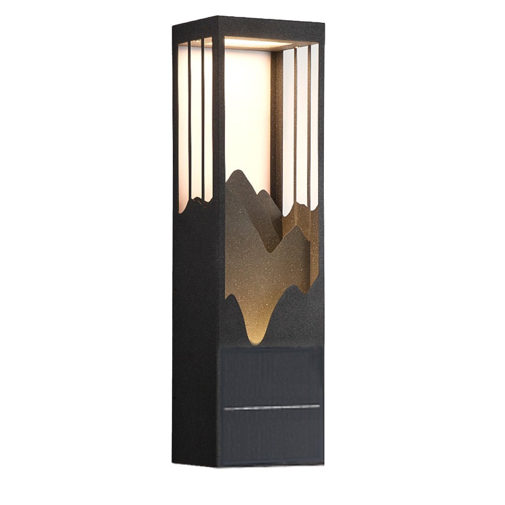 Mountain Scenery LED Wall Sconce – Waterproof Outdoor Lighting in Black