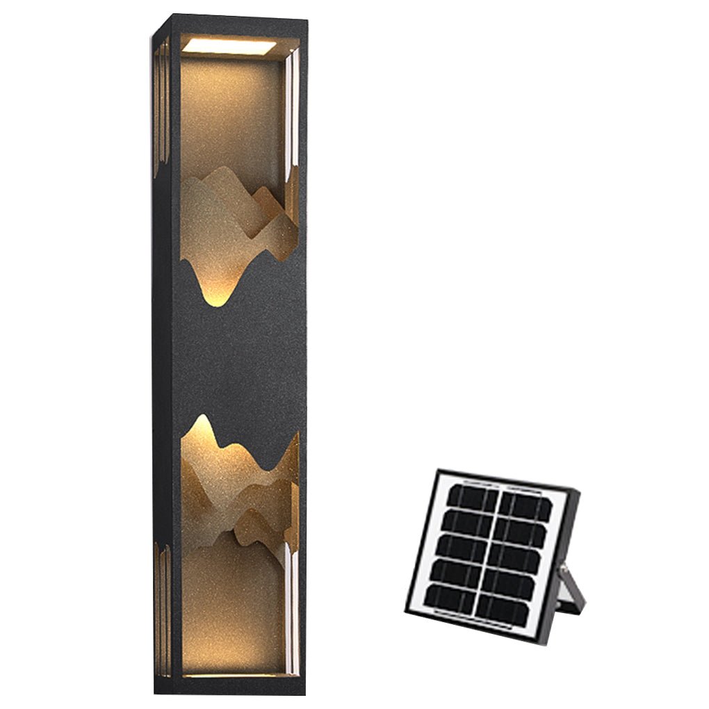 Mountain Scenery LED Wall Sconce – Waterproof Outdoor Lighting in Black