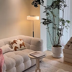 Lumière Drum Floor Lamp – LED Standing Light with Frosted Glass Shade
