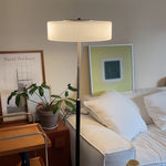 Lumière Drum Floor Lamp – LED Standing Light with Frosted Glass Shade