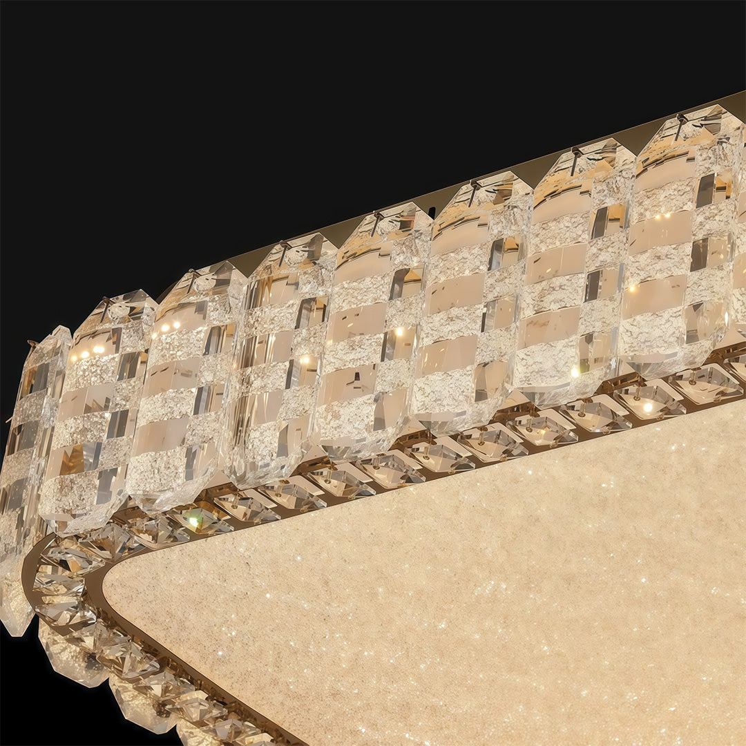 Luxury Crystal LED Flush Mount Ceiling Light in Chrome