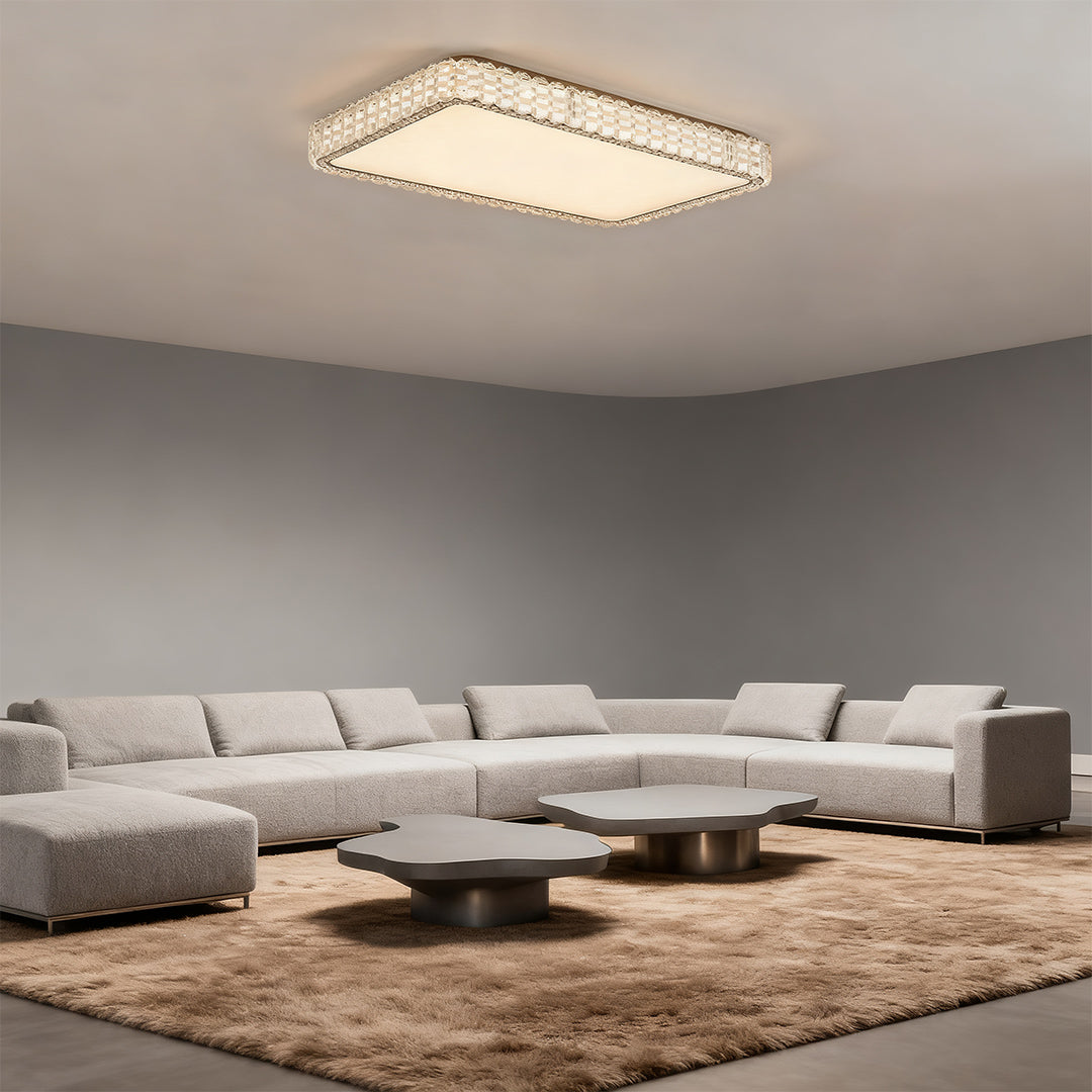 Luxury Crystal LED Flush Mount Ceiling Light in Chrome