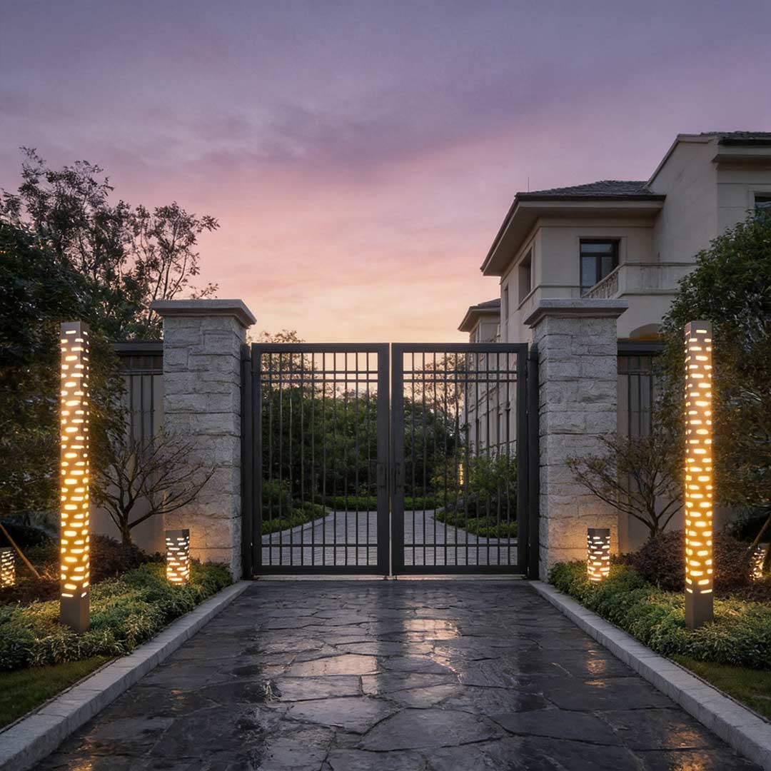 Modern Rectangular LED Bollard Light for Garden Paths & Courtyards