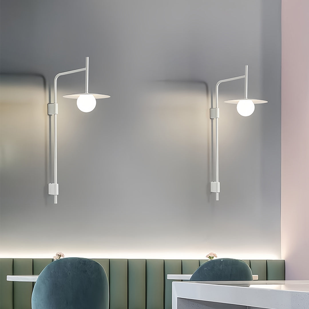 Modern Industrial LED Wall Sconce with Adjustable Arm for Reading