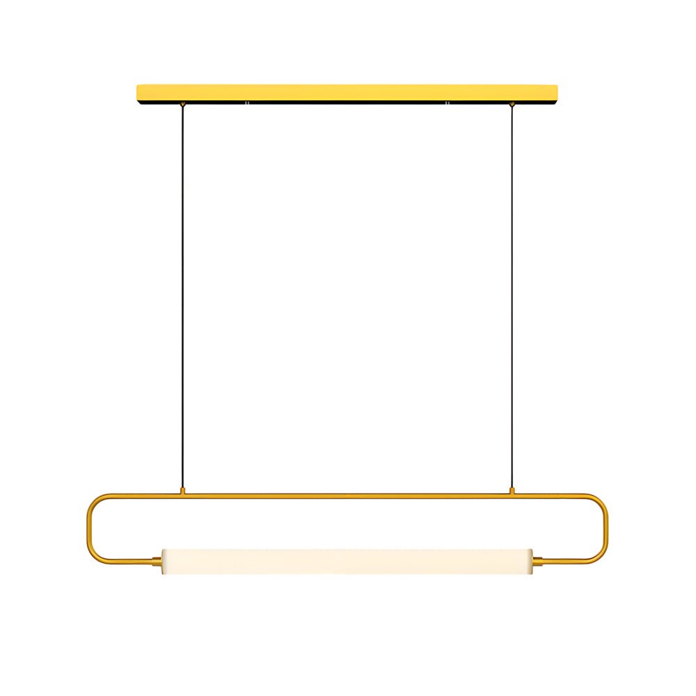 Skyline Linear LED Pendant Light in Black or Gold | Modern Minimalist Chandelier for Dining and Kitchen Island