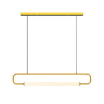 Skyline Linear LED Pendant Light in Black or Gold | Modern Minimalist Chandelier for Dining and Kitchen Island