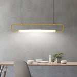Skyline Linear LED Pendant Light in Black or Gold | Modern Minimalist Chandelier for Dining and Kitchen Island
