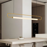 Skyline Linear LED Pendant Light in Black or Gold | Modern Minimalist Chandelier for Dining and Kitchen Island