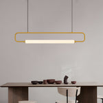 Skyline Linear LED Pendant Light in Black or Gold | Modern Minimalist Chandelier for Dining and Kitchen Island