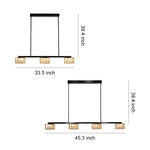Linear LED Pendant Light in Black and Gold with Adjustable Height