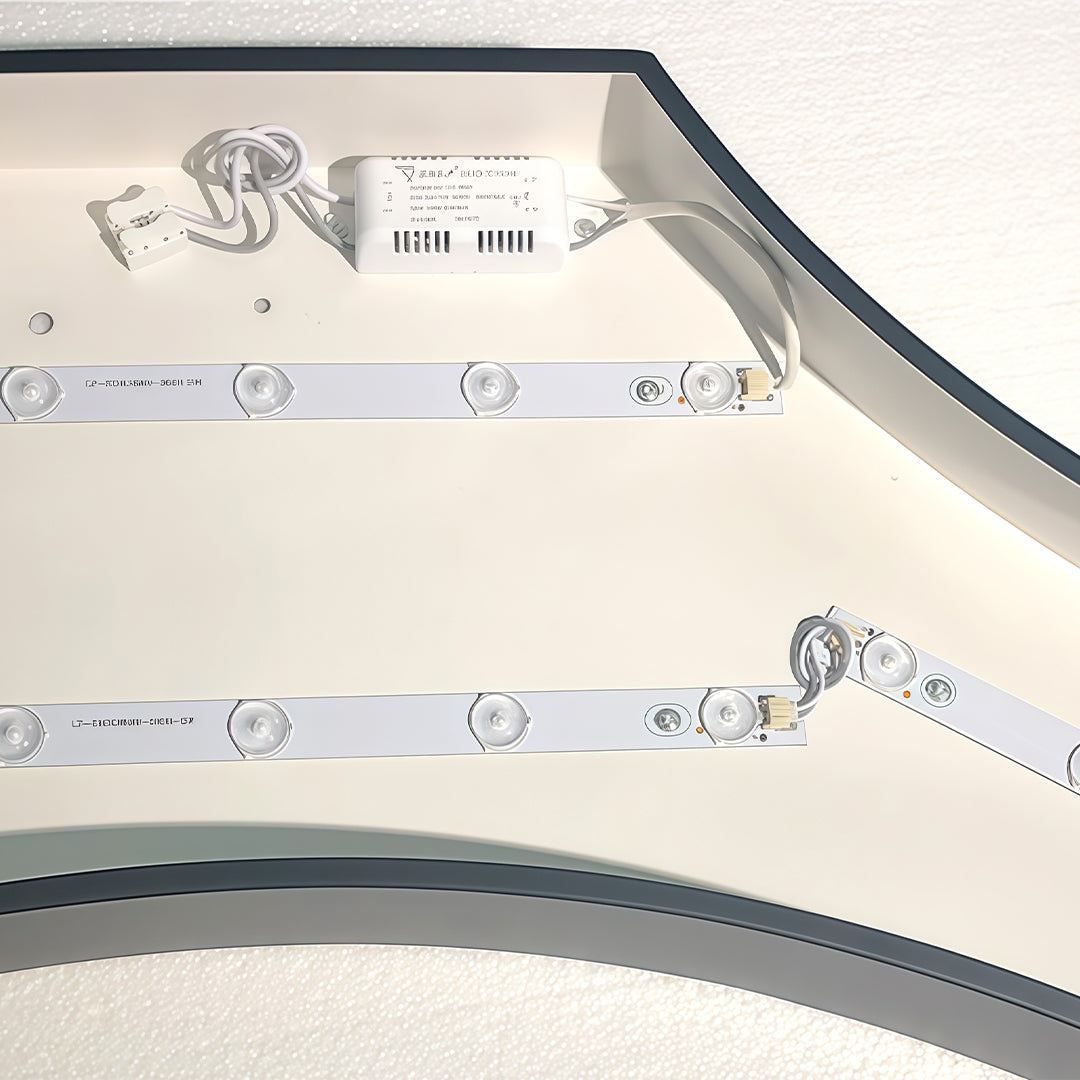 Asymmetrical LED Chandelier in Black Iron and Acrylic for Modern Interiors