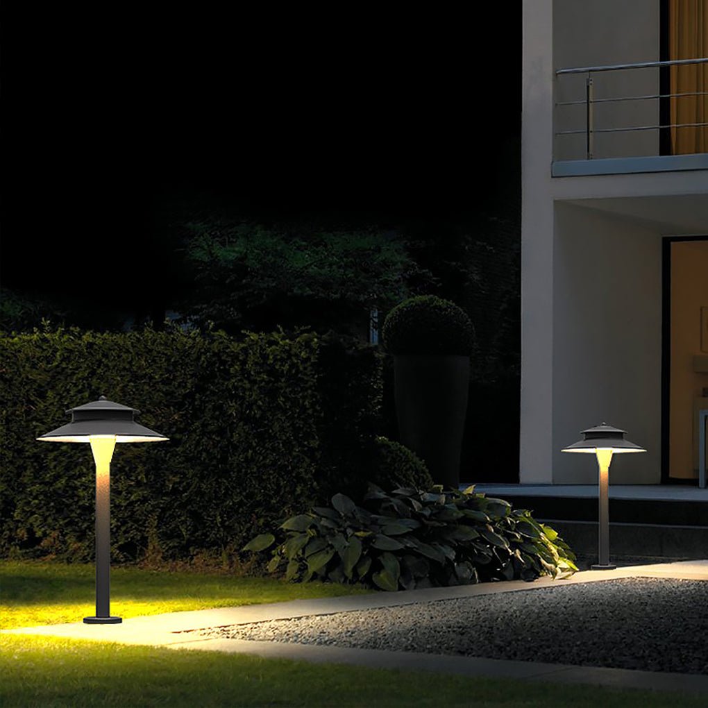 Industrial Hat-Top LED Pathway Light – Weatherproof Aluminum Garden Lamp