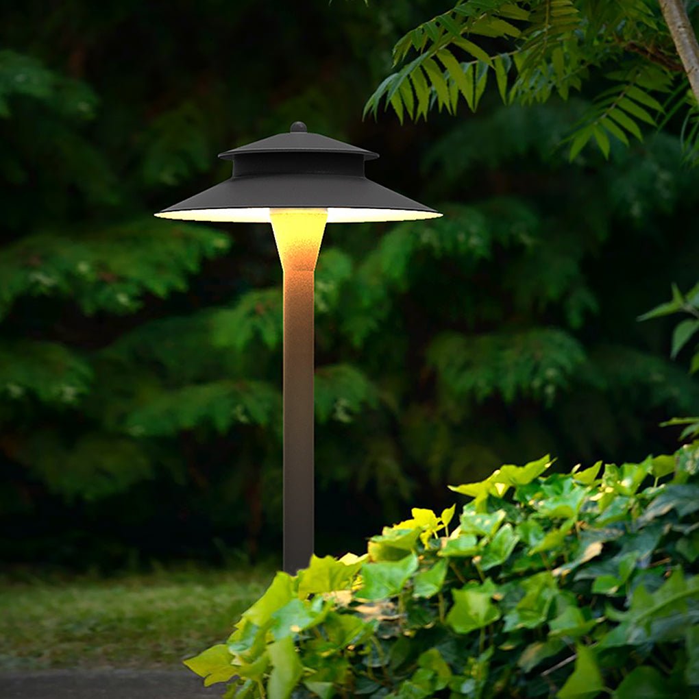 Industrial Hat-Top LED Pathway Light – Weatherproof Aluminum Garden Lamp