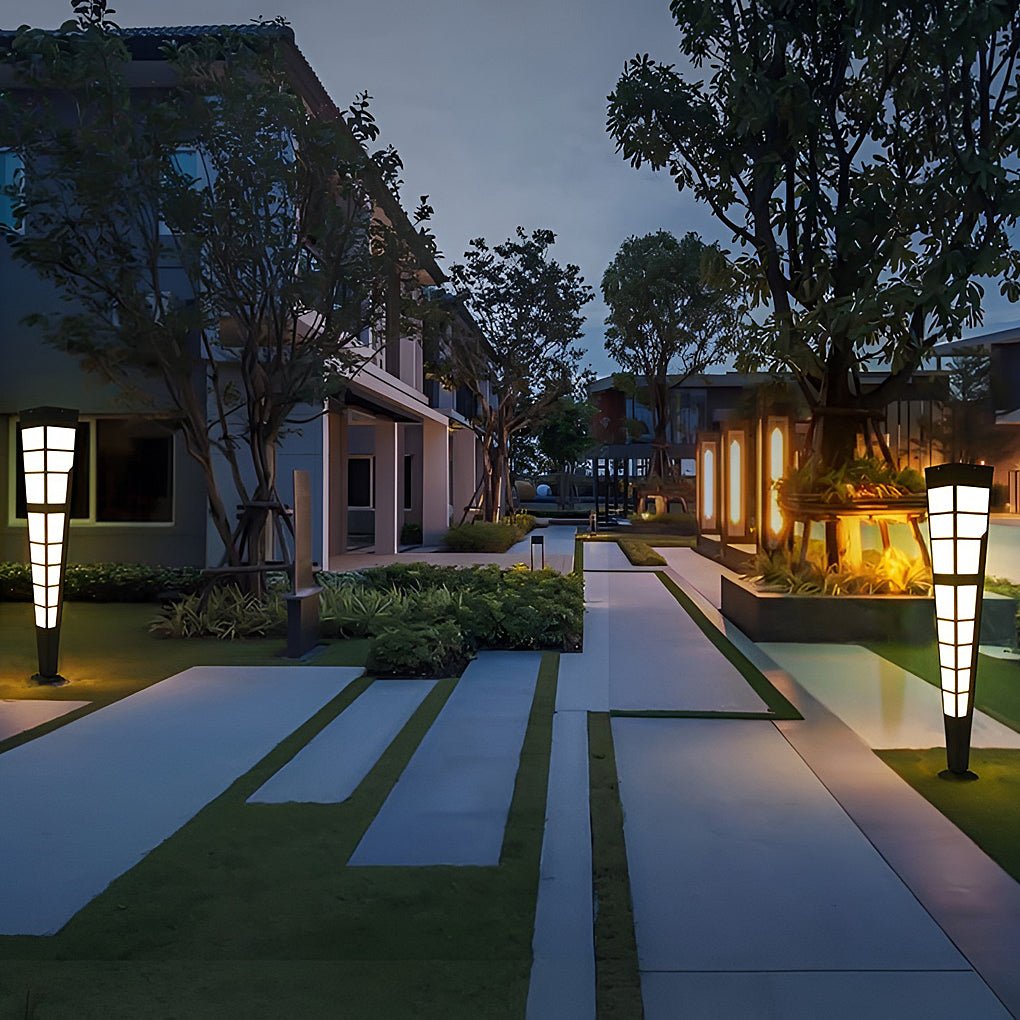 Led Outdoor Post Lights Garden Lights Outside Lights Geometric Shaped Patio Lights