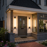 Modern Linear LED Outdoor Wall Sconce in Black Aluminum