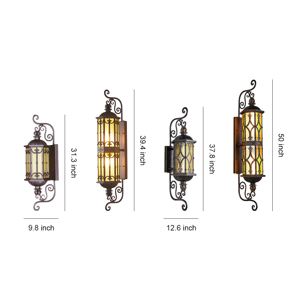 Vintage Dual-Head Outdoor Wall Sconce in Coffee Finish