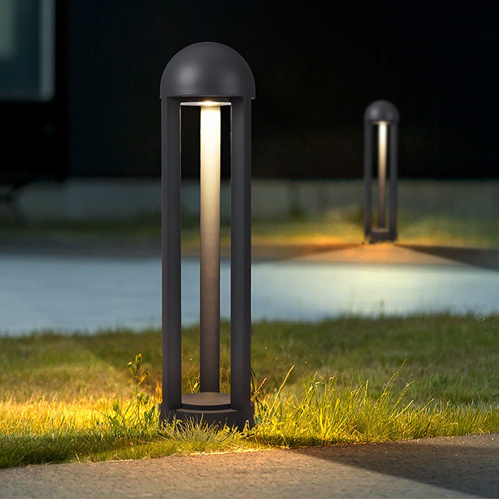 LED Outdoor Lawn Light with Decorative Columns, Warm White 3000K, IP54 Waterproof